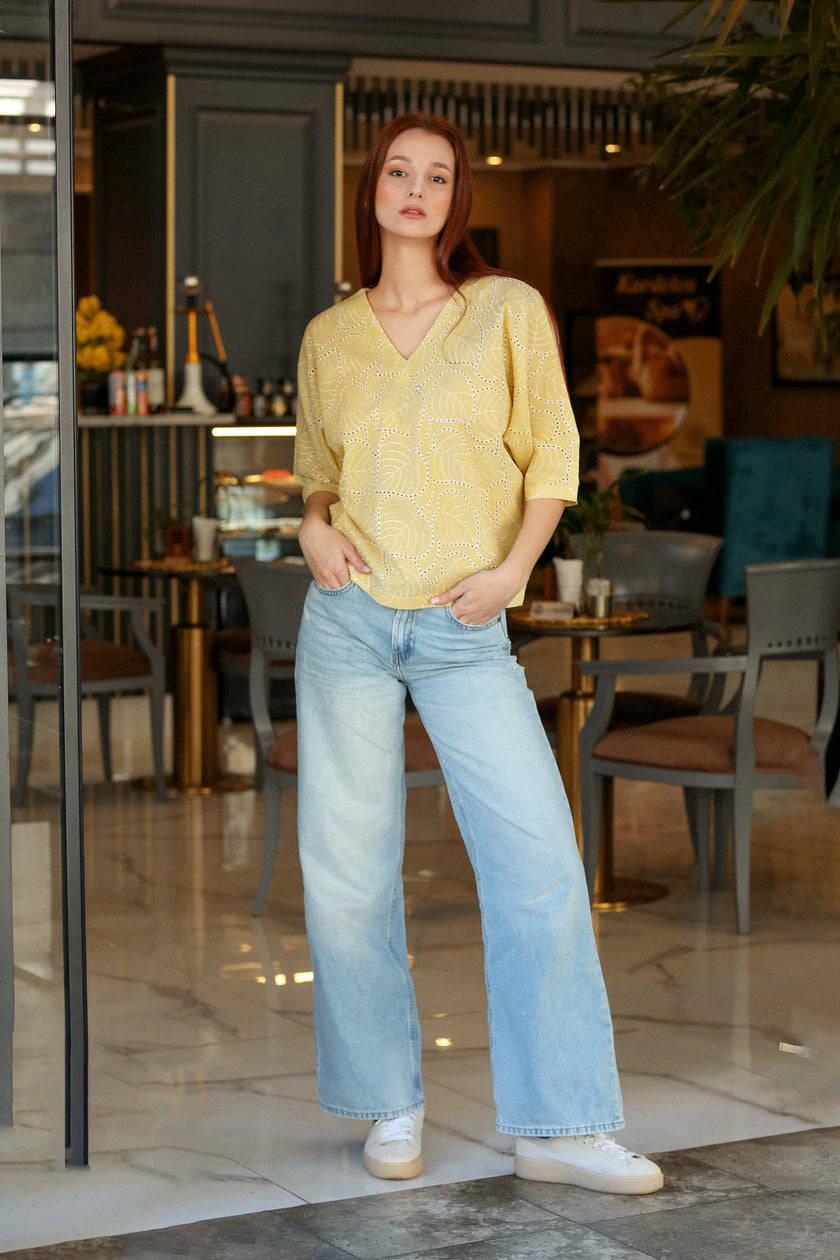 ZYNK I Butter Yellow Dawn Top